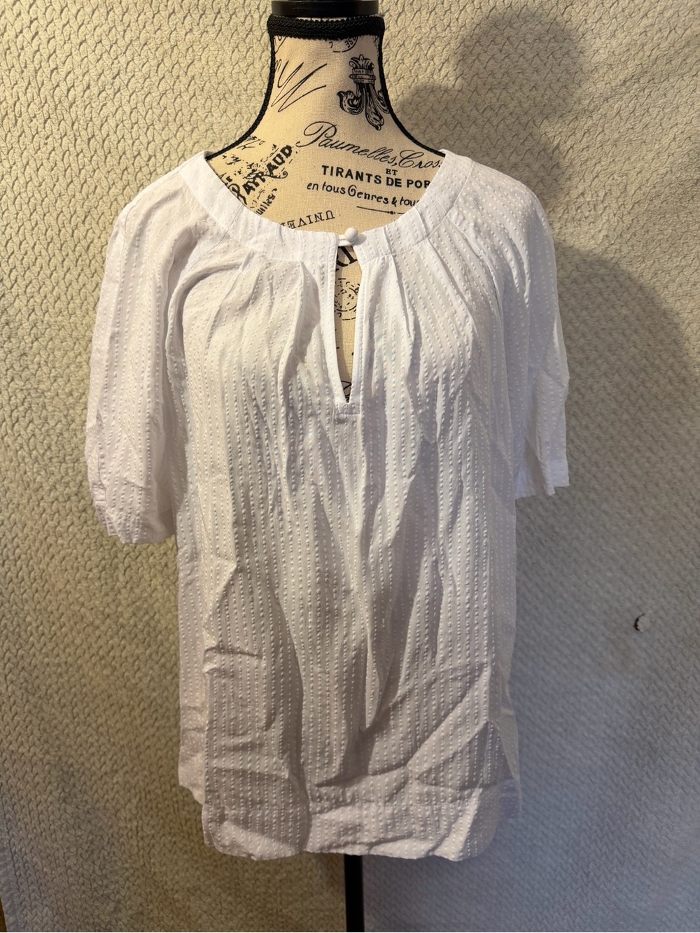 LOFT White Eyelet Peasant Blouse